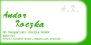 andor koczka business card